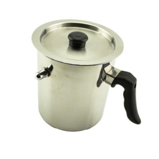 oală pentru fiert lapte din inox cu supapă de abur capac și un singur mâner