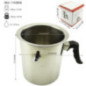 milk boiling pot with a handle lid and information about capacity weight and size