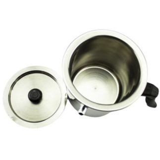 oală pentru fiert lapte din inox cu fluier și capac