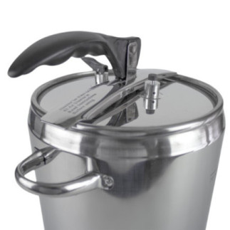 Oală sub presiune din inox, pentru gătire rapidă cu supapă de siguranță și etanșare perfectă, pentru supe și tocănițe, cuctă 9L