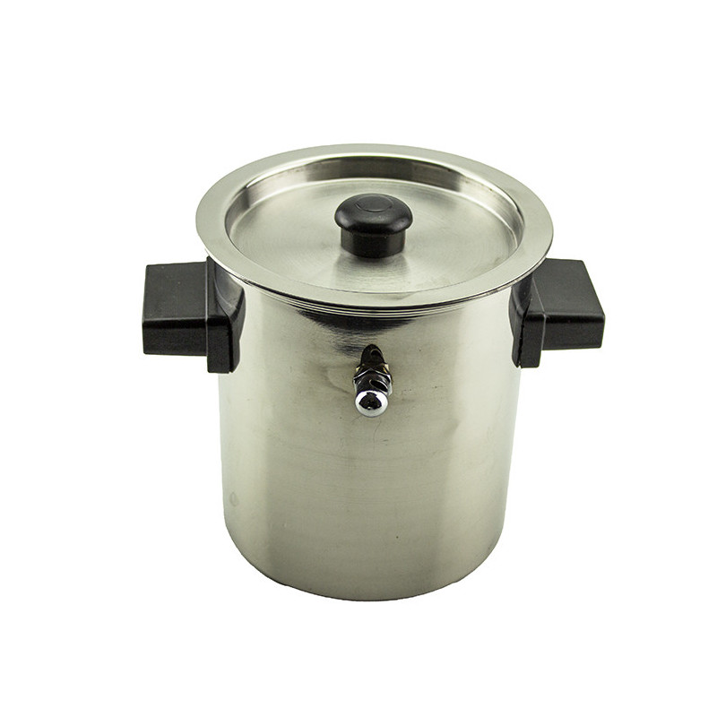 Oală pentru fiert lapte cu pereți dubli, capac și supapă de abur, din inox cu două mânere, 2 L