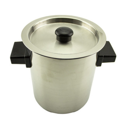 Oală pentru fiert lapte cu pereți dubli, capac și supapă de abur, din inox cu două mânere, 2 L