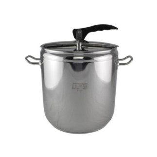 oală din inox cu două mânere sub presiune cu capac etanș cu mâner negru