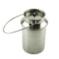 bidon cu gură largă pentru păstrat lapte din inox cu capac și mâner