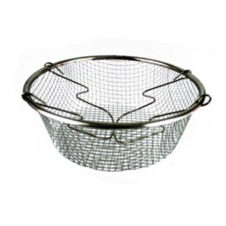 coș din sârmă împletită cu două mânere pentru prăjit în ulei