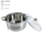 cratiță din inox cu capac de sticlă și specificații despre greutate capacitate și dimensiuni