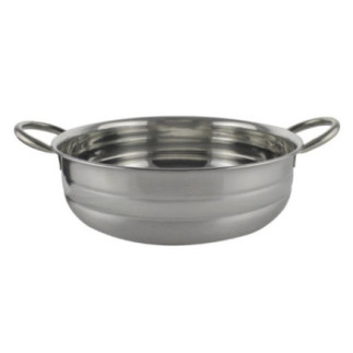 cratiță din inox joasă cu două mânere laterale