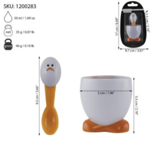 suport de ou fiert cu linguriță și detalii despre dimensiuni greutate și ambalaj