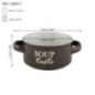 bol ceramic pentru servit supă 400 ml maro cu detalii despre capacitate și dimensiuni
