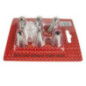 set 6 duiuri inox pentru ornat cu dispozitiv de prindere din plastic în ambalaj de carton colorat și blister transparent