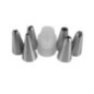 set 6 vârfuri metalice pentru ornat cu dispozitiv de prindere din plastic