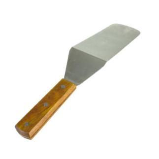 paletă pentru gătit hamburgeri la plită cu lamă din inox și mâner din lemn