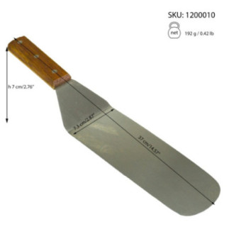 paletă inox robustă pentru întoarcerea hamburgerilor și specificații despre dimensiuni