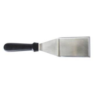 spatulă de patiserie cu lamă lată din inox și mâner negru din ebonită