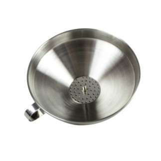 Pâlnie din inox cu sită integrată concepută pentru filtrarea și separarea impurităților și turnarea controlată a lichidelor