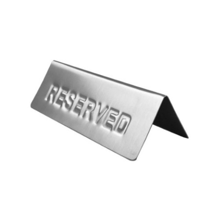 Indicator de mese rezervate, plăcuță din inox cu inscripția „Reserved”, ideal pentru restaurante, cafenele, baruri și evenimente