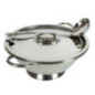 vas adânc pentru servit supă din inox lucios cu accesorii capac și polonic