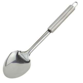 lingură mare pentru gătit din inox întoarsă pe dos