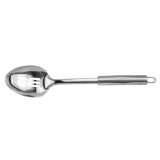 lingură de bucătărie mare din inox pentru gătit cu fante de scurgere