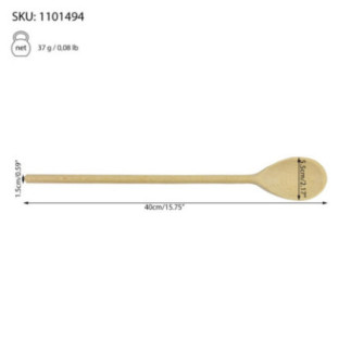 lingură de lemn pentru gătit cu informații despre dimensiuni și greutate