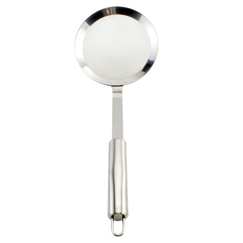 Spumieră cu plasă fină pentru separarea grăsimilor și filtrarea spumei sau impurităților în timpul gătirii, din inox, 12.5cm