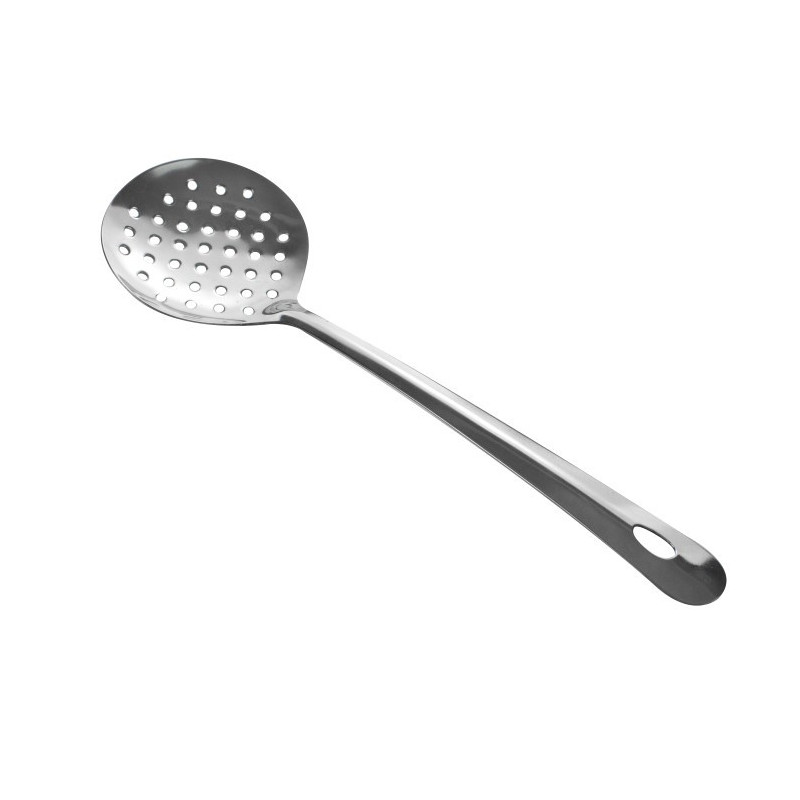 Spumieră pentru scurgerea lichidelor și îndepărtarea spumei de supă, ustensilă de gătit plată din inox cu găuri de scurgere