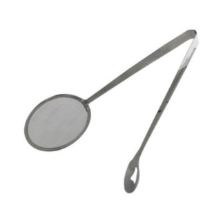 clește inox cu plasă fină pentru scurs prăjeli