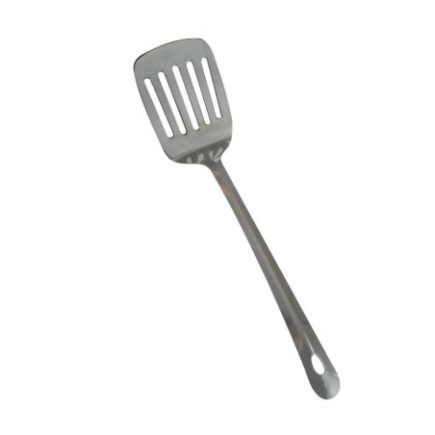 paletă din inox cu mâner plat pentru întors alimente în tigaie