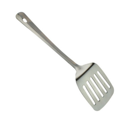 Paletă perforată pentru gătit, din inox cu mâner plat, perfectă pentru întors alimente sau pentru servire