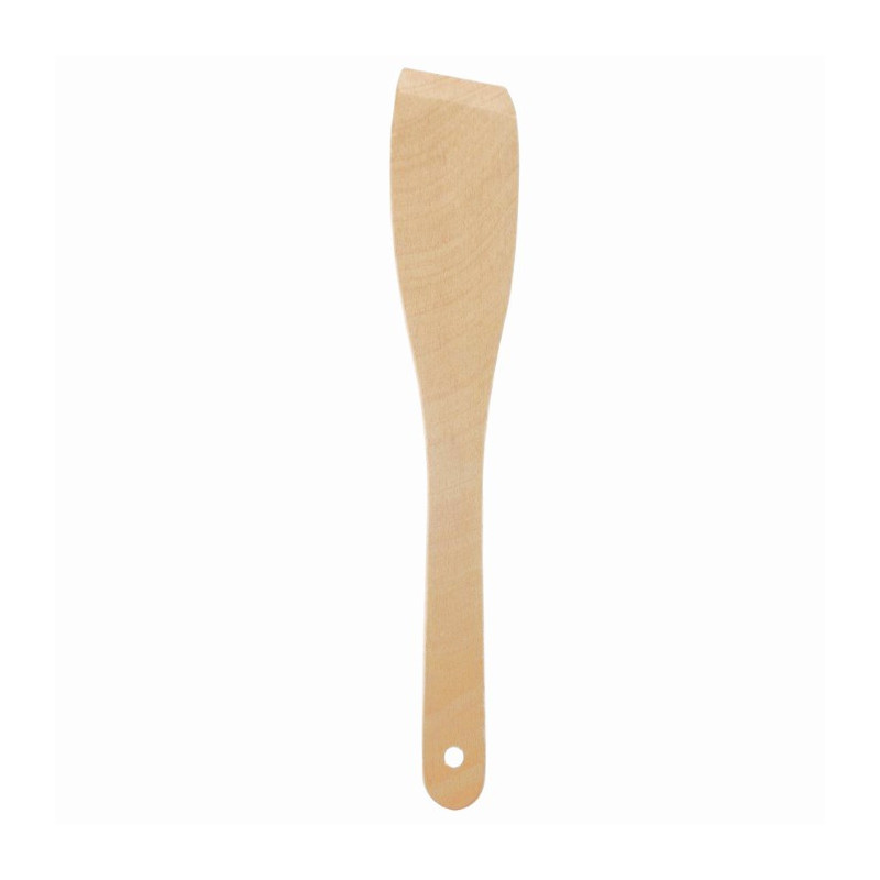 Spatulă de bucătărie din lemn natural, ideală pentru gătit și amestecat fără a zgâria vasele, esențială pentru gătit sănătos