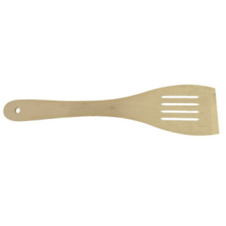 spatulă din lemn cu perforații pentru scurs uleiul în timpul utilizării