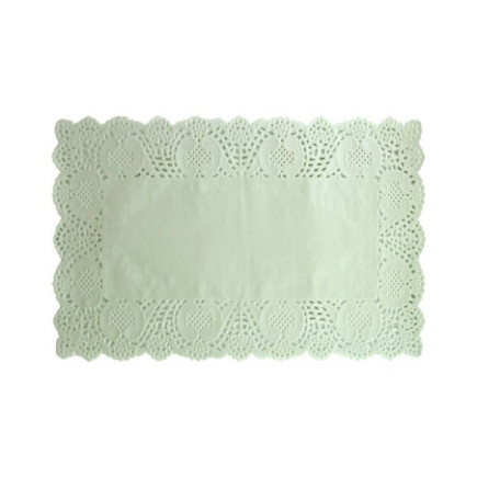 Set hârtii dantelate albe 20x40 cm, de așezat sub aperitive, torturi și prăjituri, accesoriu elegant pentru prezentare 12 buc