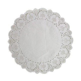 hârtie dantelată albă rotundă de așezat sub torturi sau prăjituri