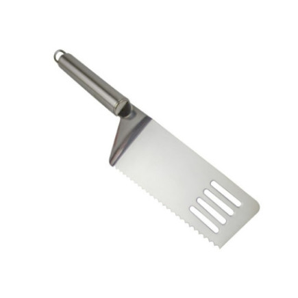 Paletă inox pentru tăiat, feliat și servit tort, plăcinte sau prăjituri, cu lama dreptunghiulară zimțată și mâner ergonomic