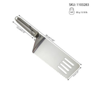 spatulă patiserie din inox pentru servit tort cu informații despre dimensiuni și greutate