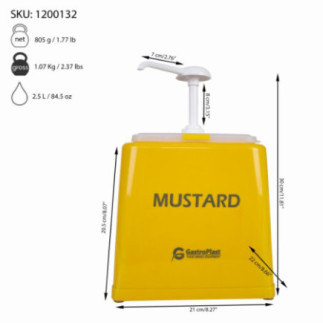 dozator de sosuri cu pompă și informații despre capacitate și dimensiuni