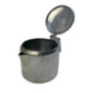 lătieră cană rotundă din inox cu capac și cioc pentru scurgere