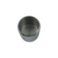 recipient cilindric mic din inox pentru servit lapte lângă cafea