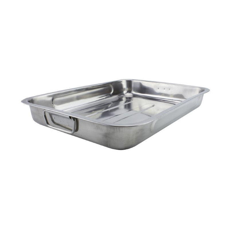 Tavă cu mânere pentru cuptor, din inox, rezistentă și ușor de curățat, perfectă pentru fripturi și legume la cuptor, 40 cm