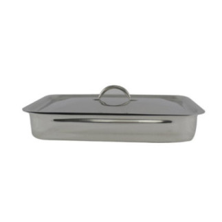 tavă din inox pentru copt alimente în cuptor convențional cu capac