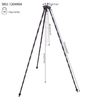 trepied metalic cu lanț pentru agățat ceaun și informații despre dimensiuni