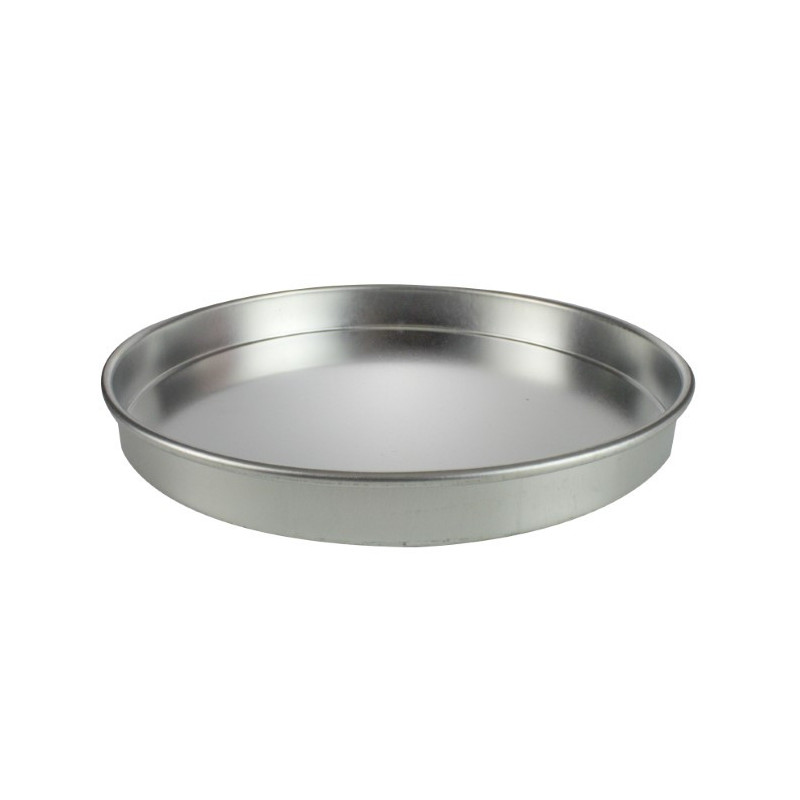 Tavă de copt din tablă cositorită, rotundă cu bordură, rezistentă, perfectă pentru pizza, plăcinte și quiche, diametru 19 cm