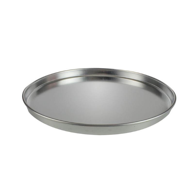 Tavă de copt din tablă cositorită, rotundă cu bordură, rezistentă, perfectă pentru pizza, plăcinte și quiche, diametru 26 cm