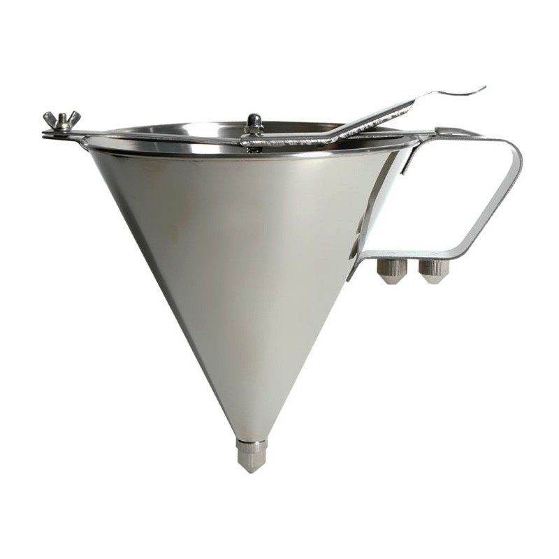 Pâlnie de cofetarie din inox, cu 3 duze interschimbabile, perfectă pentru dozarea controlată de sosuri, glazuri și creme