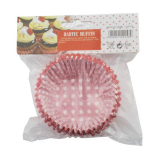 set de hârtii pentru copt brioșe pufoase ambalate în pungă transparentă cu etichetă