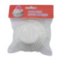 set de 100 hârtii de copt muffin rotunde albe ambalate în pungă transparentă cu etichetă