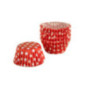 set hârtii rotunde de copt muffin roșii cu buline albe