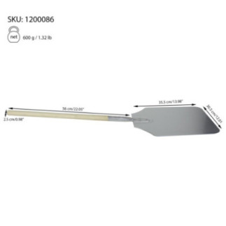 lopată de întors pizza în cuptor cu informații despre dimensiuni