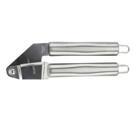 Presă pentru zdrobit usturoi, din inox cu sită detașabilă ușor de curățat și mânere ergonomice