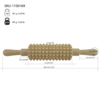 rolă zimțată pentru frăgezit carnea cu două mânere și specificații despre dimensiuni
